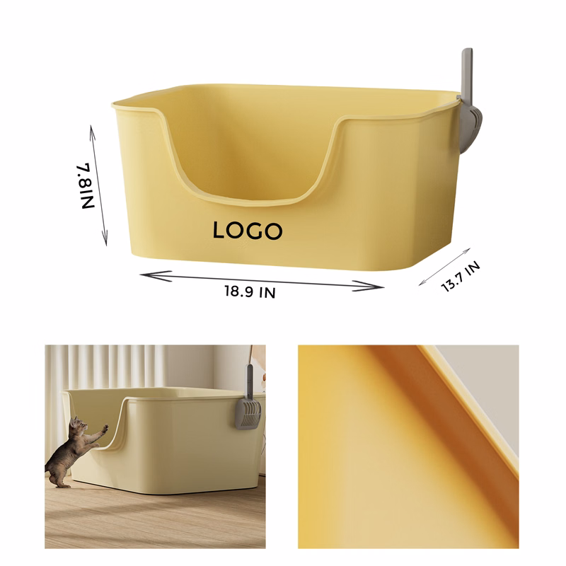 MOQ 10 PCS Versatile Plastic Open Cat Litter Box