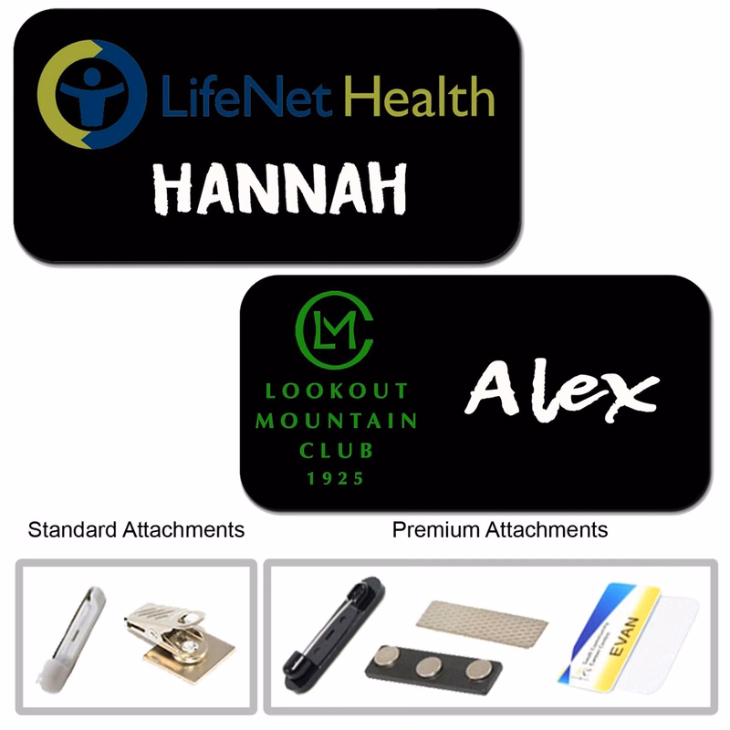3"W x 1.5"H Reusable Chalkboard Badges