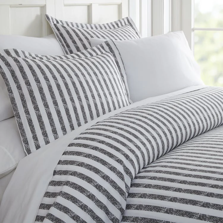 Duvet Cover Sets - Gray Stripe Twin 2 Piece 1