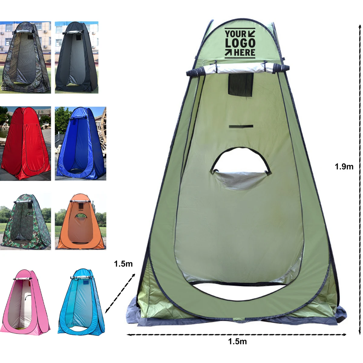 1.5 * 1.5 * 1.9m Outdoor Shower Tent with Window 1