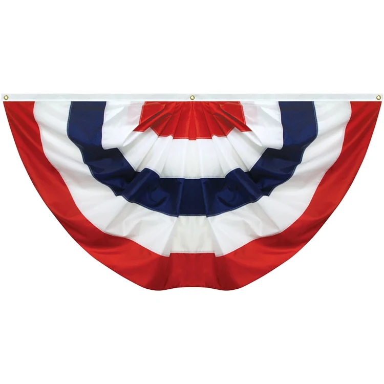 27"x 54" Sewn 5-Stripe Nylon Pleated Fan 1