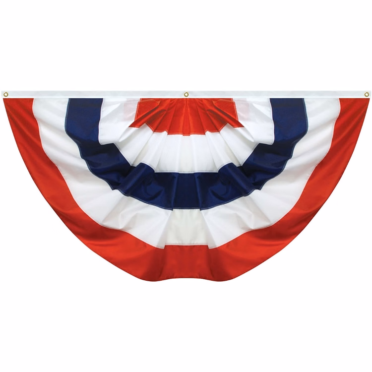 27"x 54" Sewn 5-Stripe Nylon Pleated Fan
