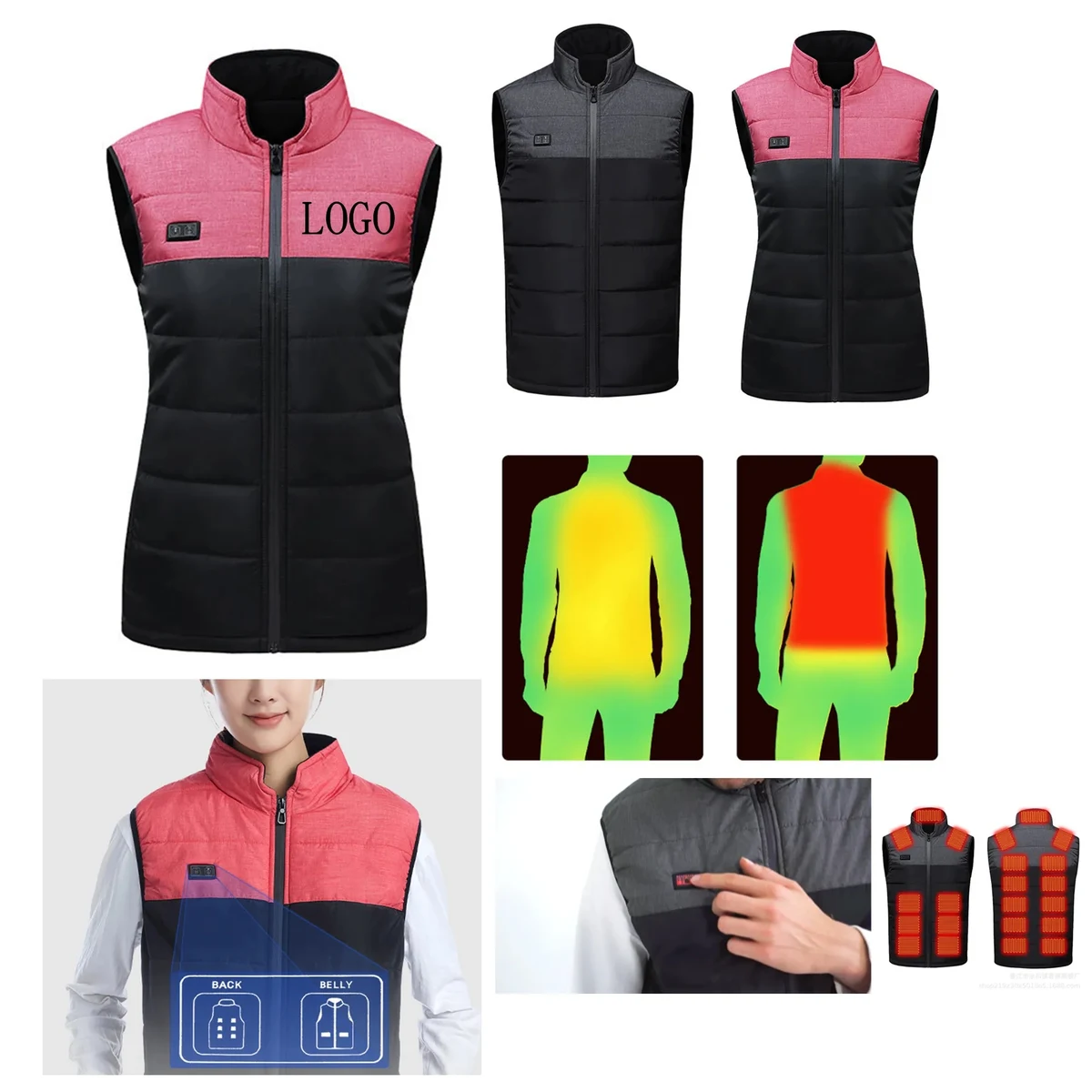 Warm Heated Vest Unisex Design 1