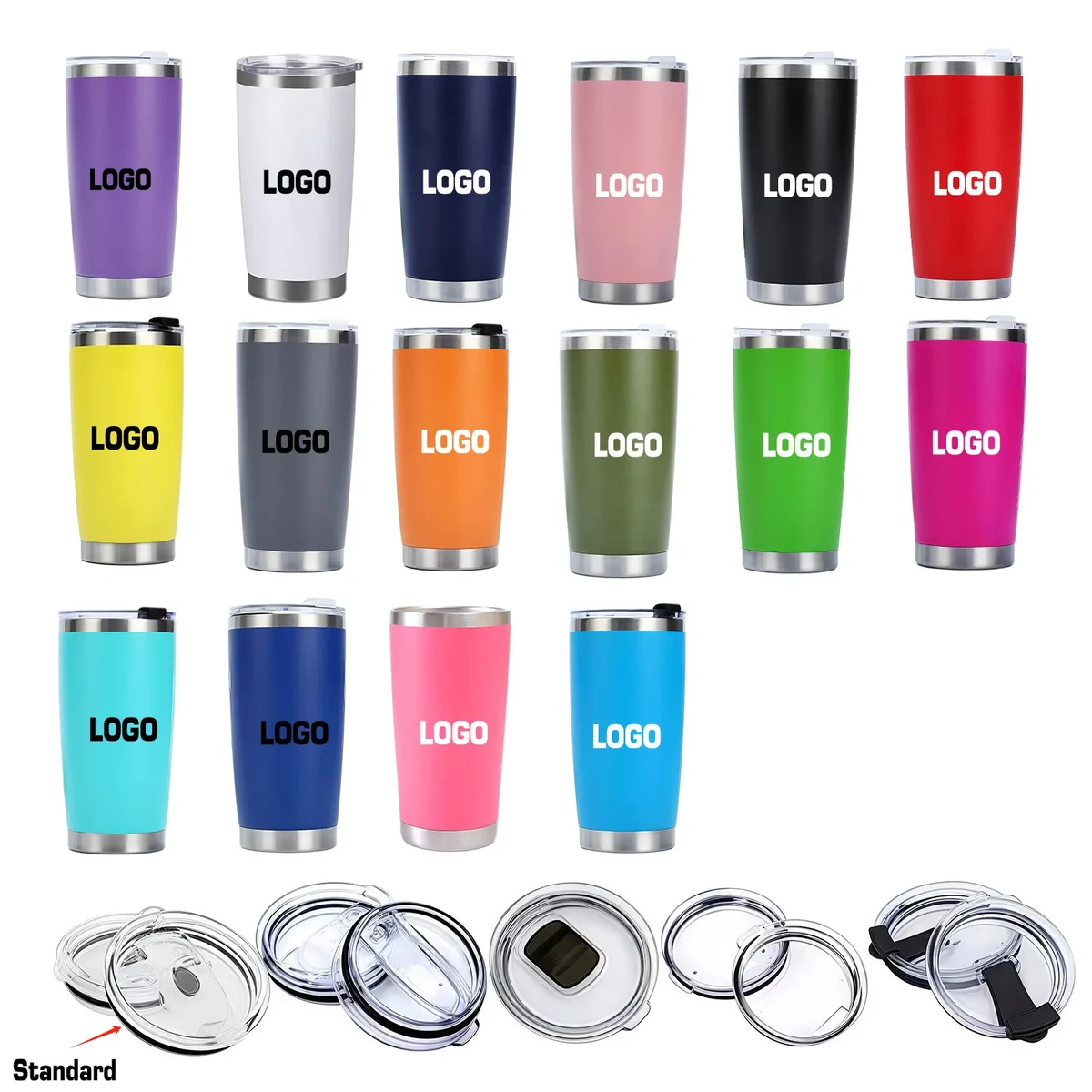 20 oz Vacuum Insulated Stainless Steel Tumbler with Logo 1