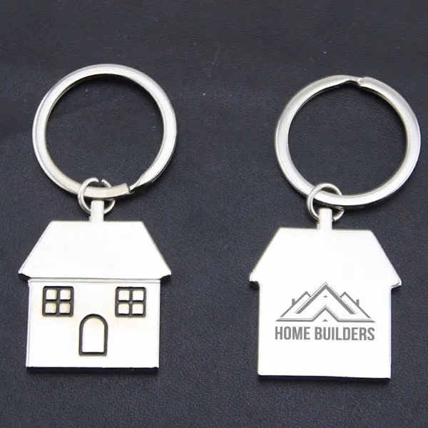 Metal House Shaped Real Estate Keychain