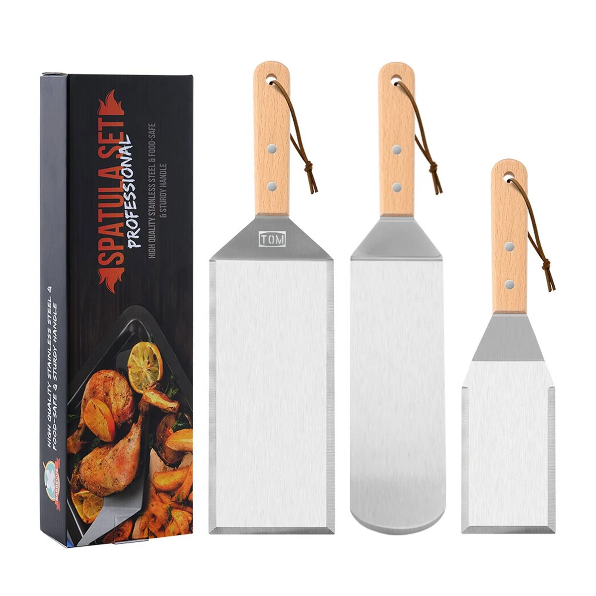 Outdoor Barbecue Stainless Steel Iron Plate Steak Shovel Set 1