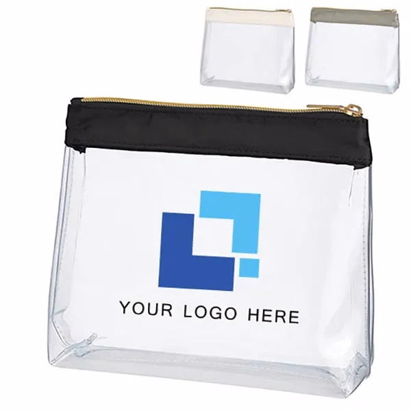 Sadie Satin Clear Cosmetic Bag