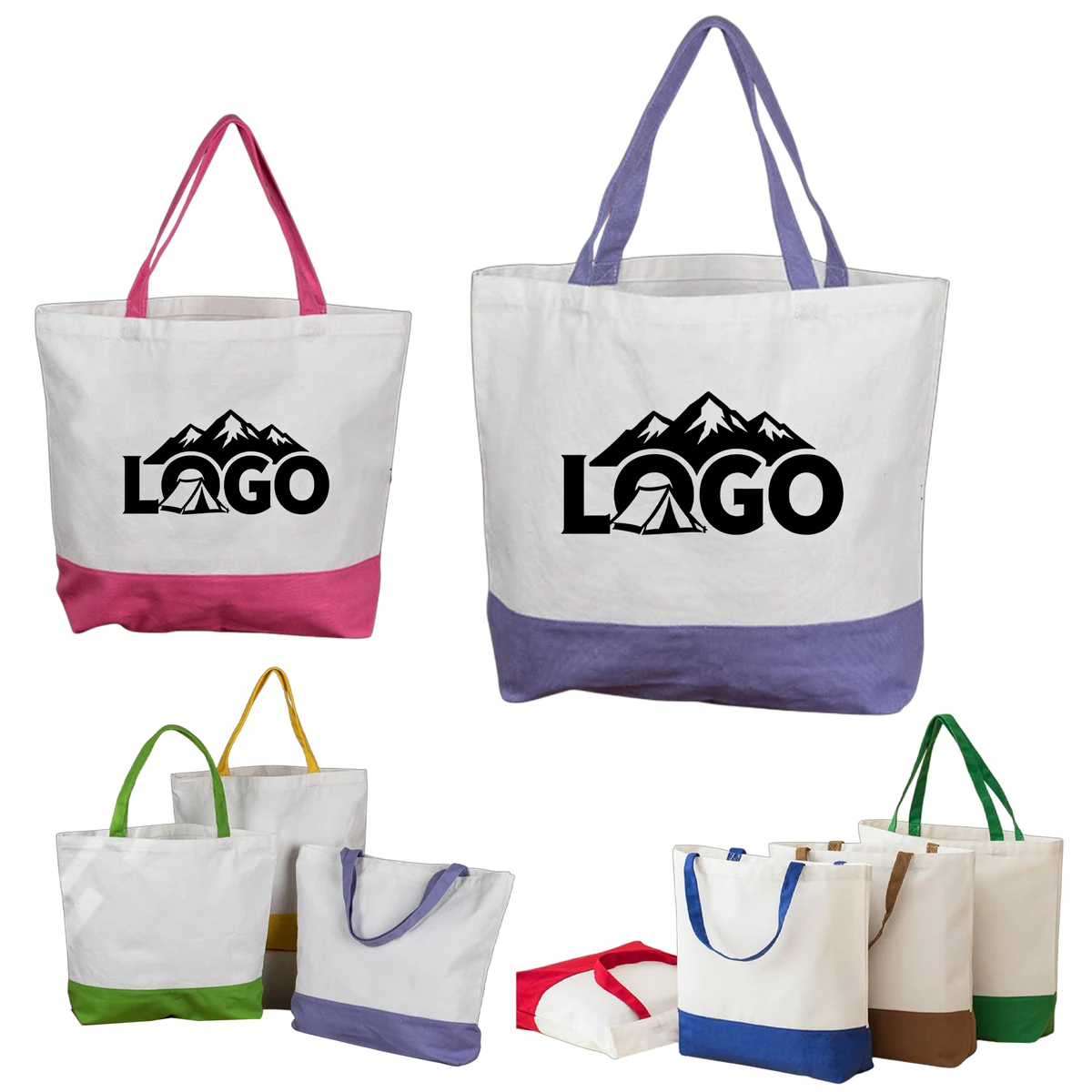 Large Capacity Portable Canvas Tote Bag, custom tote bag with logo imprint 1