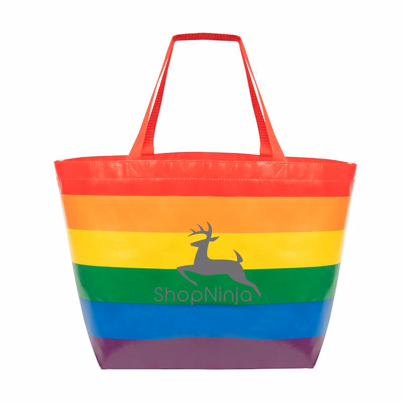 Rainbow Laminated Non-Woven Tote Bag
