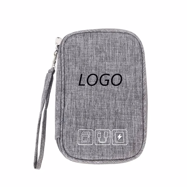 Custom Nylon Shockproof Cable Storage Organizer with Metal Zippers — Tech Promo