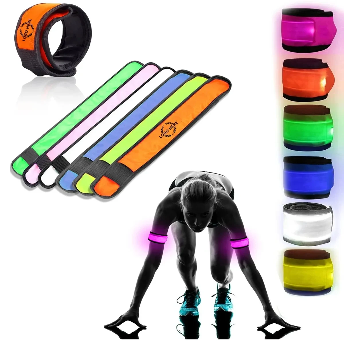 LED Light Up Band Slap Bracelets 1