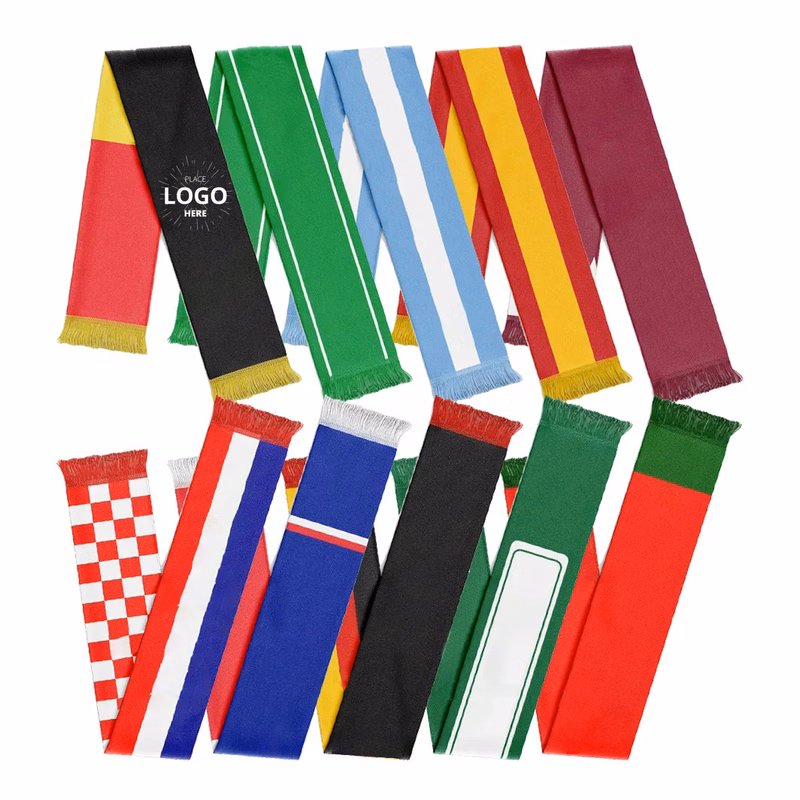 Polyester Sport Fan Scarf With Tassel