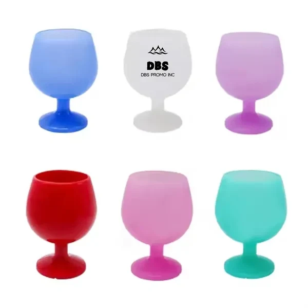 10 oz. Silicone Goblet Unbreakable Wine Glasses Stemless Cup
1