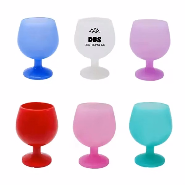 10 oz. Silicone Goblet Unbreakable Wine Glasses Stemless Cup
