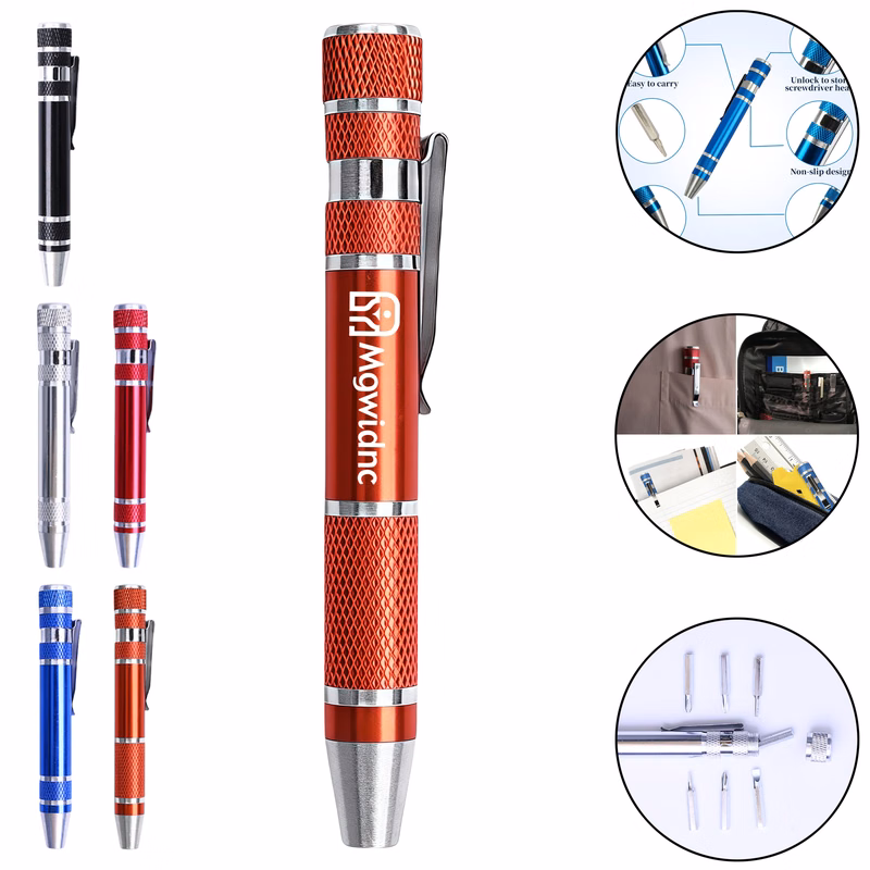 8-in-1 Pen Style Screwdriver Set with Aluminum Alloy Handle