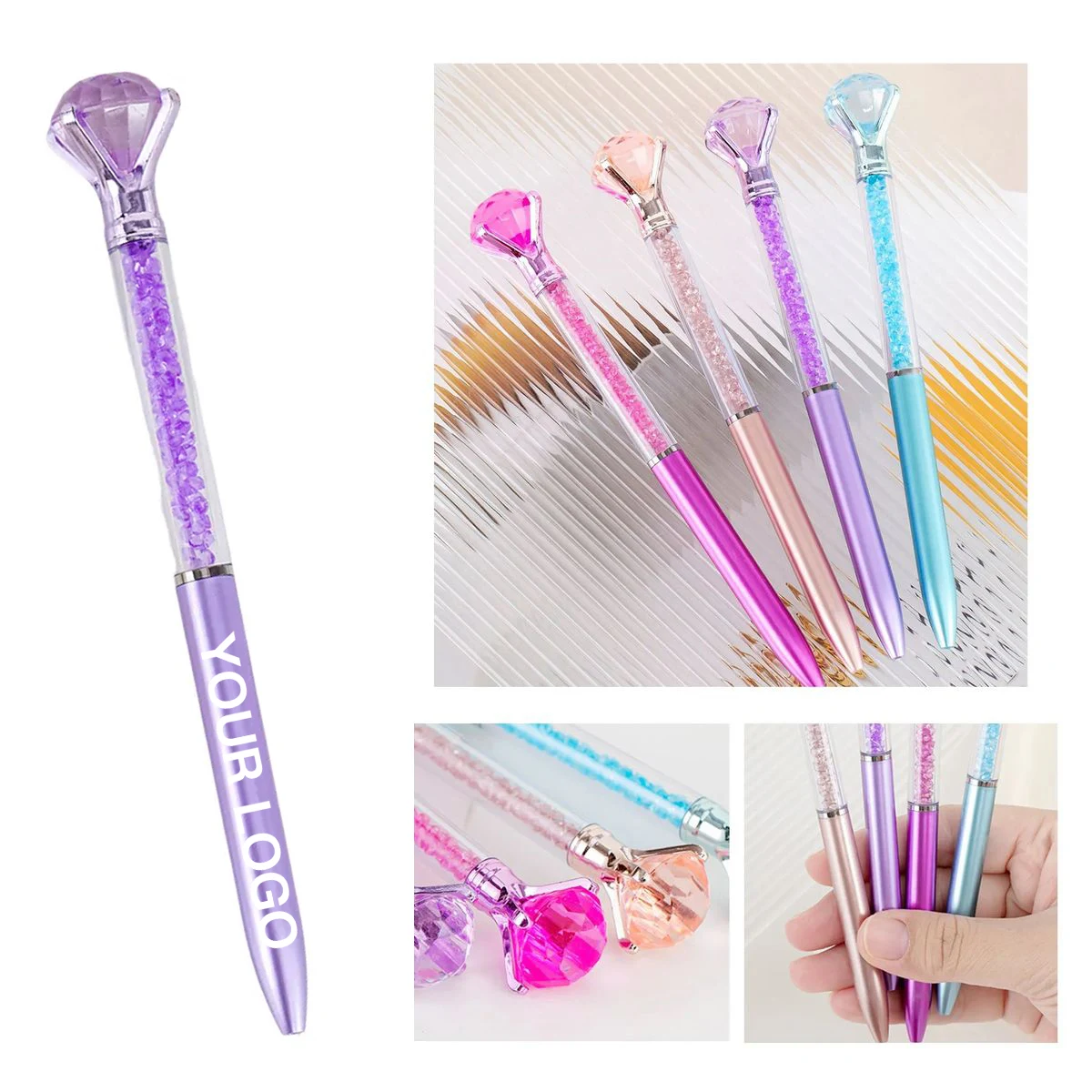 Diamond Retractable Ballpoint Pen with Twist Tip 1