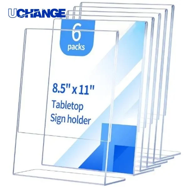 8.5x11 Sign Holder Clear Display Stand for Notices 1