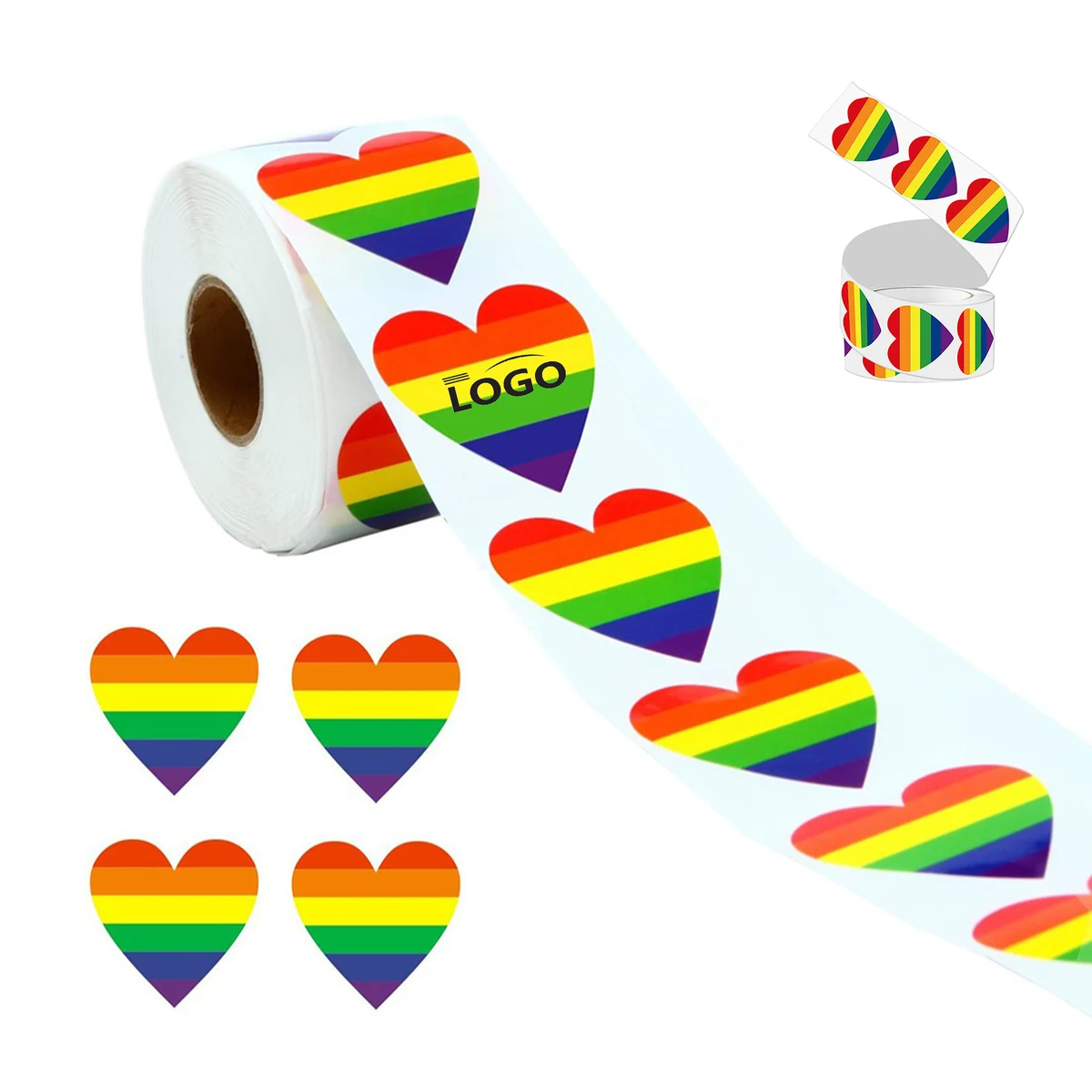 LGBTQ Rainbow Love Stickers Roll 500 PCS 1