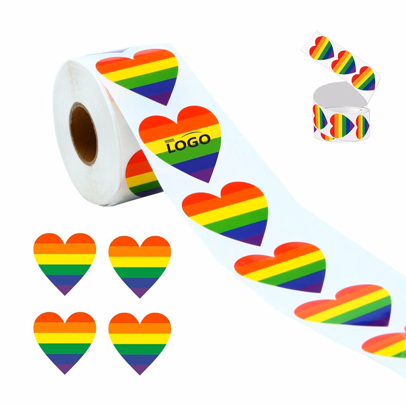 LGBTQ Rainbow Love Stickers Roll 500 PCS