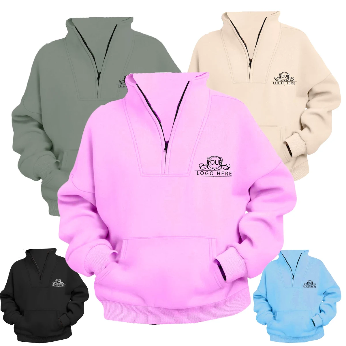 Freestyle Half-Zip Pullover, custom hoodie or sweatshirt with logo imprint 1