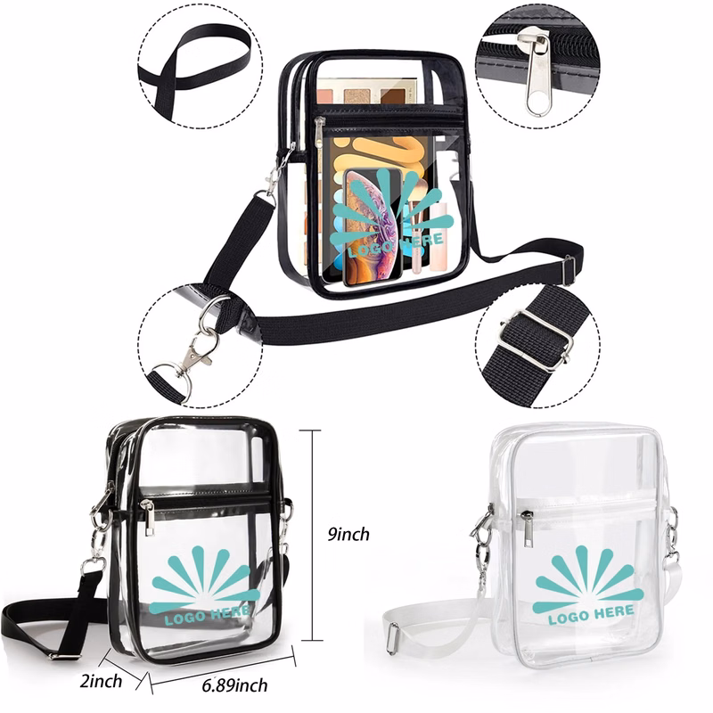 Clear PVC Crossbody Packet MOQ 50 PCS