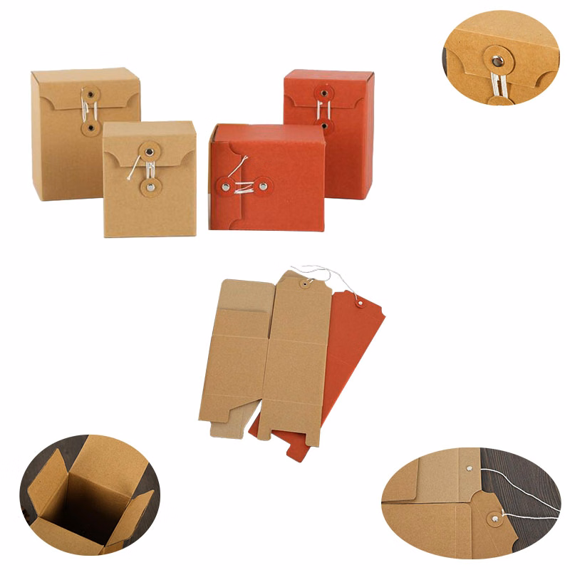 Foldable Square Kraft Paper Gift Boxes