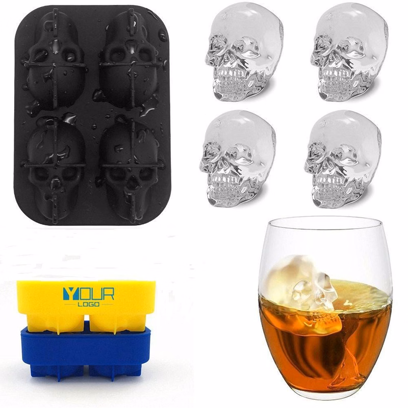 Silicone 3D Skull Ice Cube Mold Maker