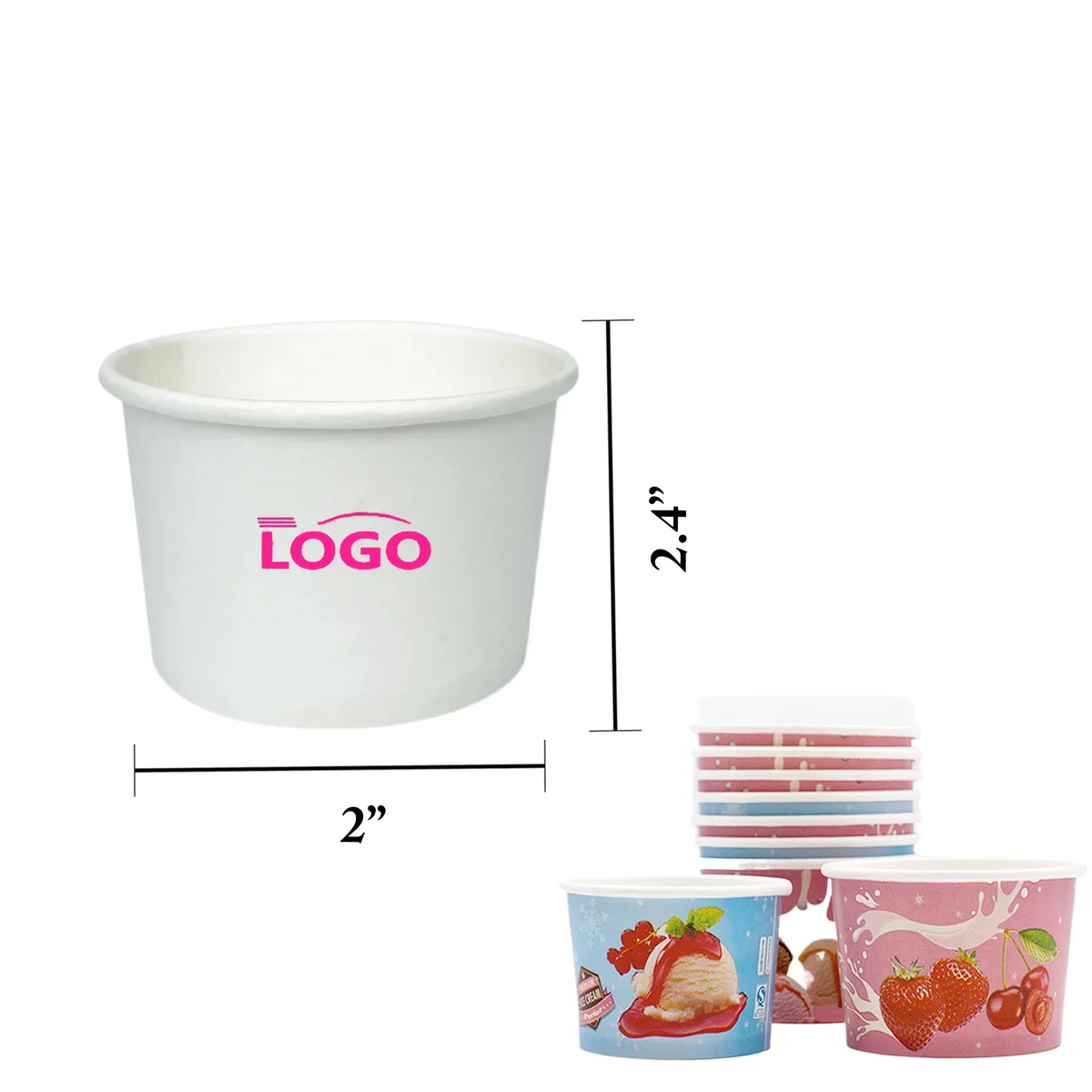 MOQ5000 Ice Cream Bowl Disposable Yogurt Paper Cup 1