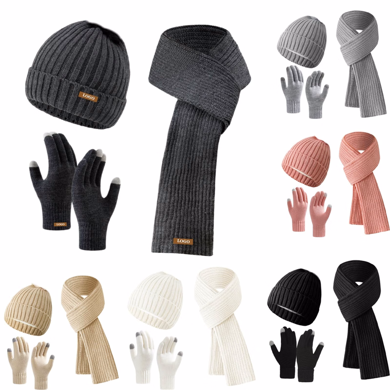 MOQ 5 pcs Women's Winter Knit Warm Set