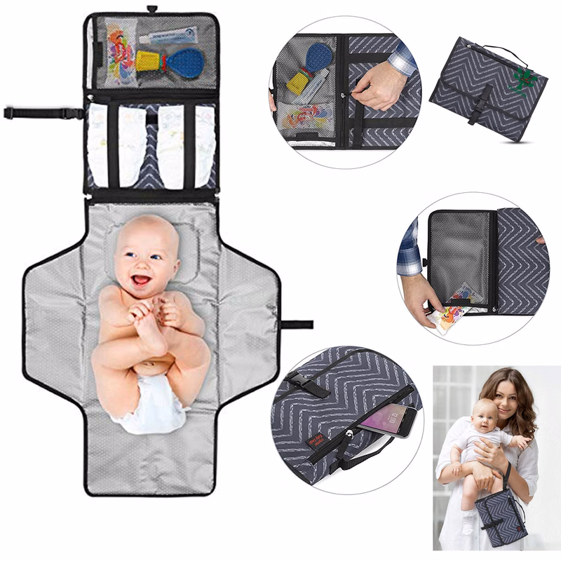 Portable Changing Pad for Baby Diapering Diaper Clutch