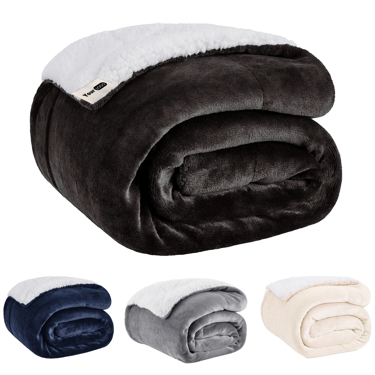 Polyester Luxurious Sherpa-Lined Blanket For Ultimate Warmth And Comfort 1