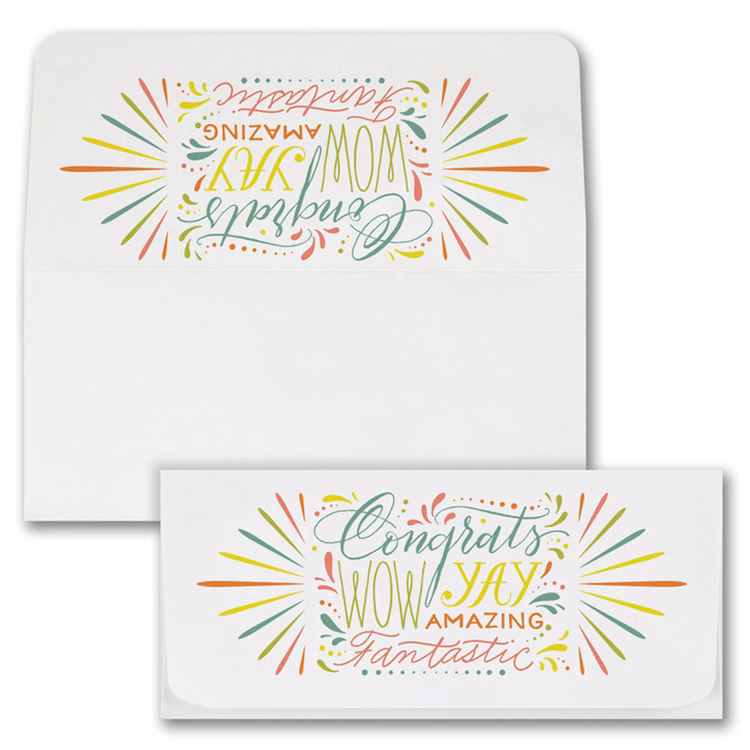 Congratulations Wording Currency Envelope