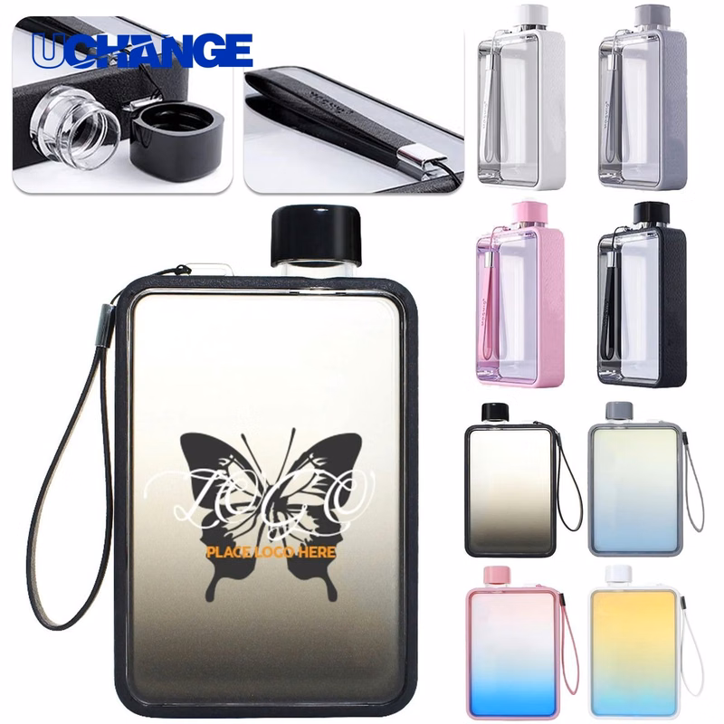 Flat Water Bottle Container (13oz)