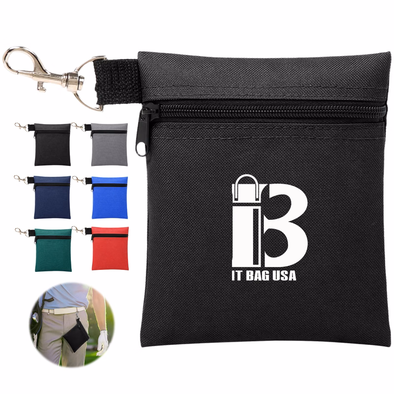 Zipper Golf Tee/Ball Pouch Bag