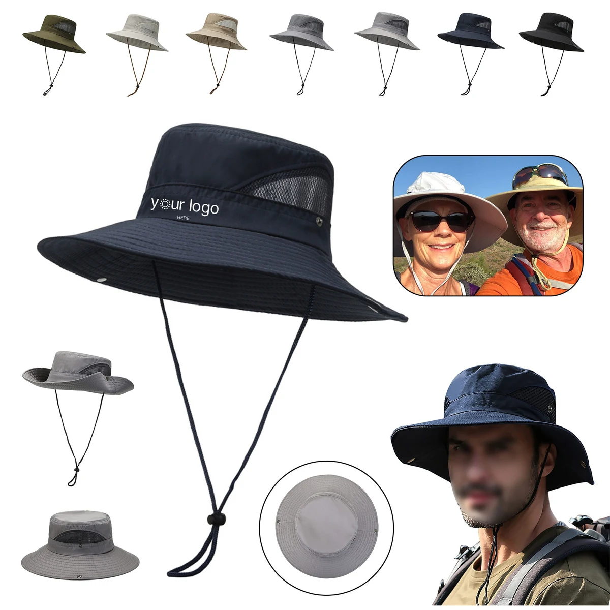 Men's Foldable Sun Wide Brim Bucket Cap 1