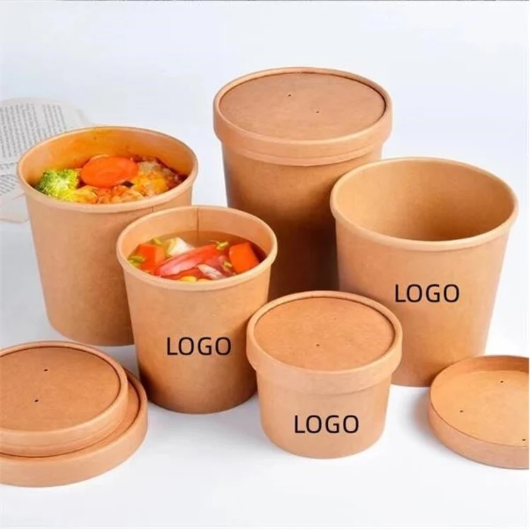 16OZ Kraft soup cup with lid 1