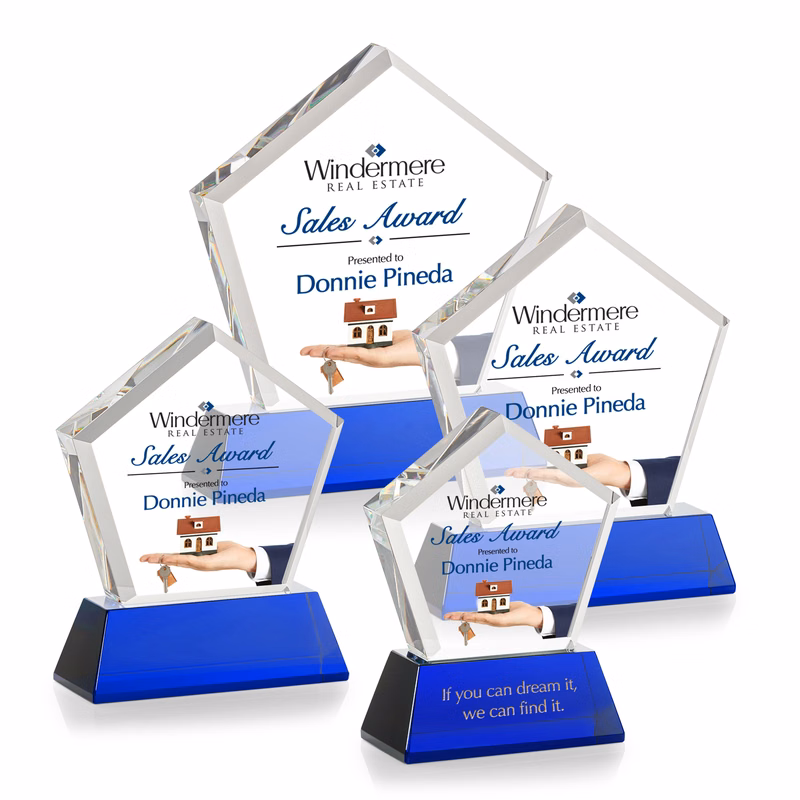 Genosee VividPrint™ Award on Base - Blue