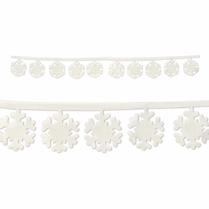 Fabric Snowflake Garlands - White 3'11"