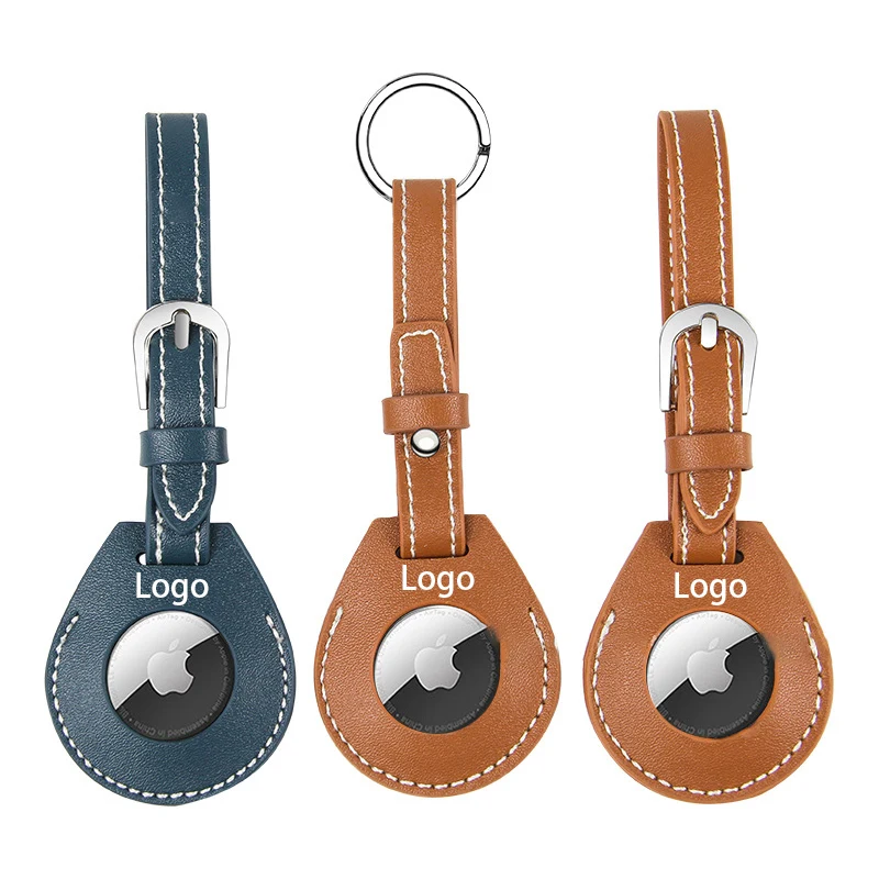 Leatherette AirTag Case with Key Ring 1