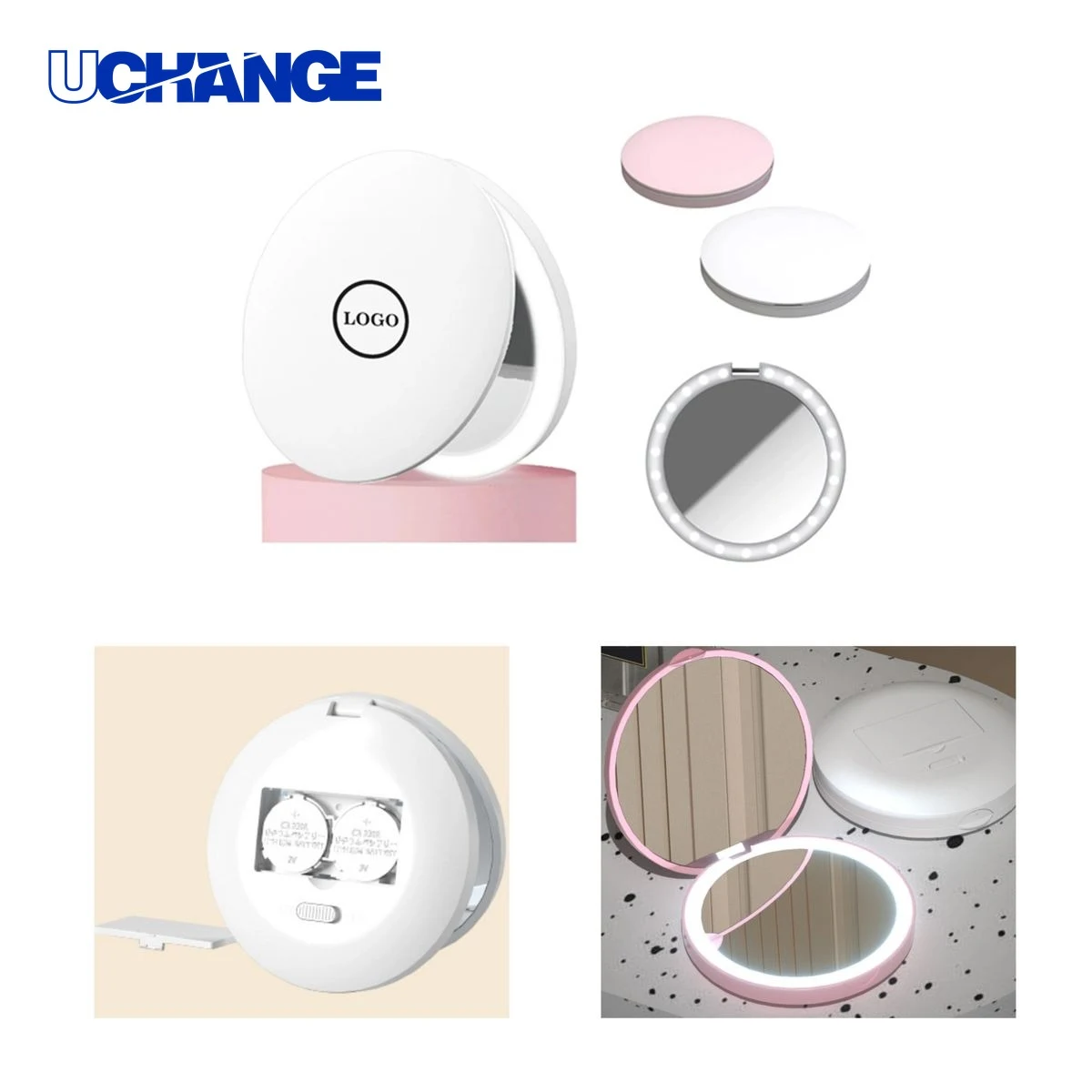 LED Rechargeable Compact Travel Makeup Mirror 1