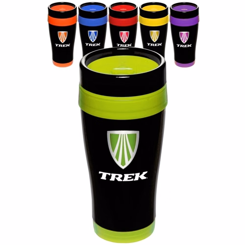 16 oz Black Stainless Steel Travel Mug