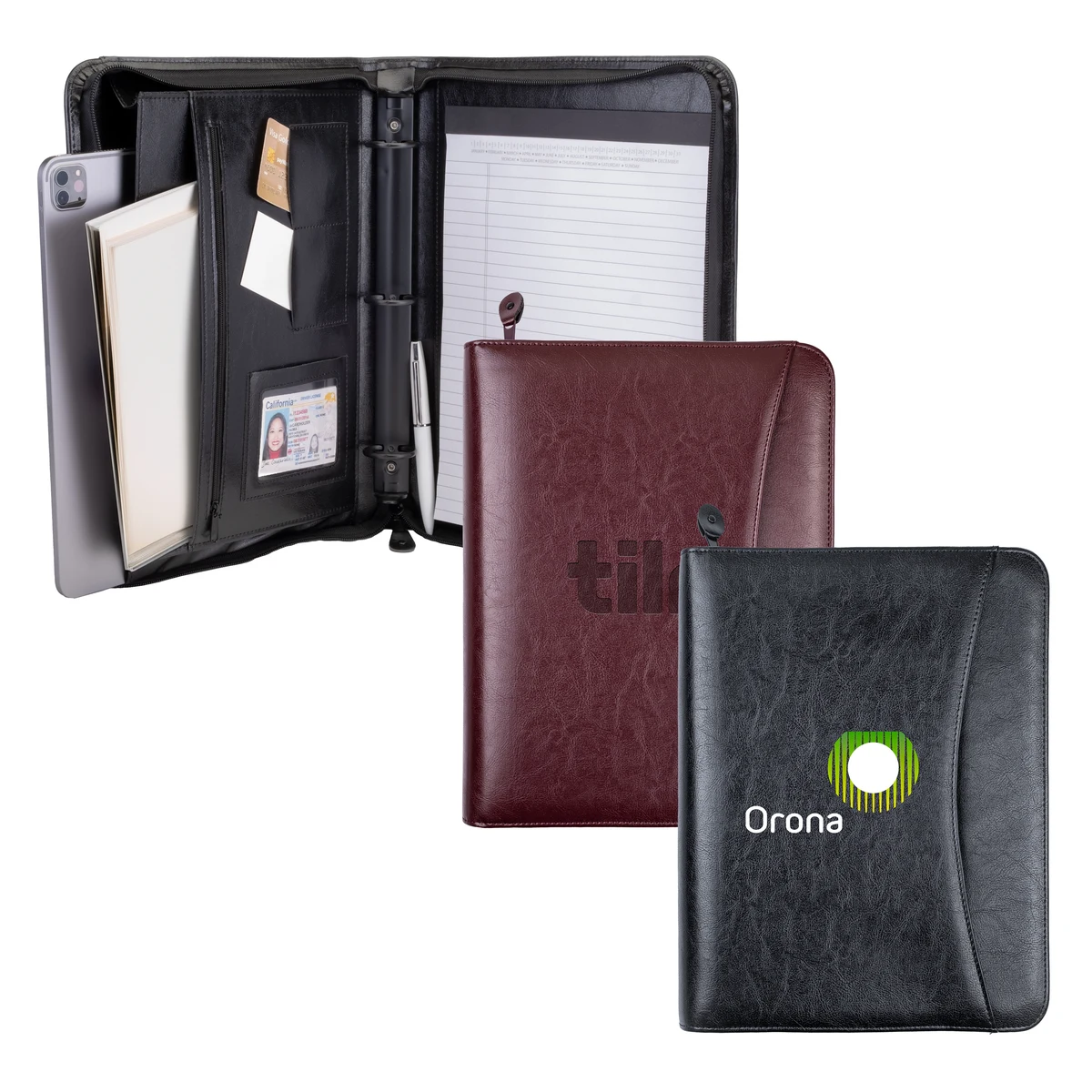 Journal Zipper 3-Ring Portfolio 1