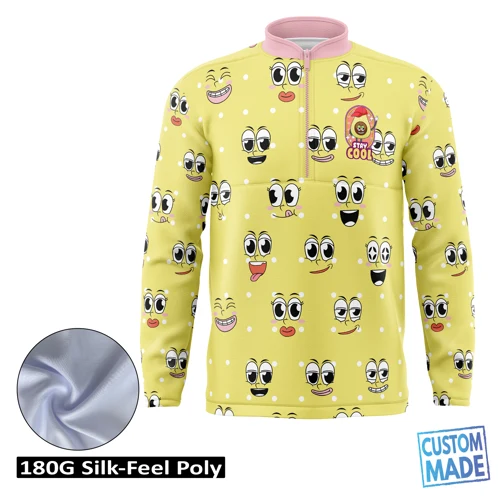 Unisex & Kids' Sublimation 180G Silk-Feel Quarter Zip Pullover 1