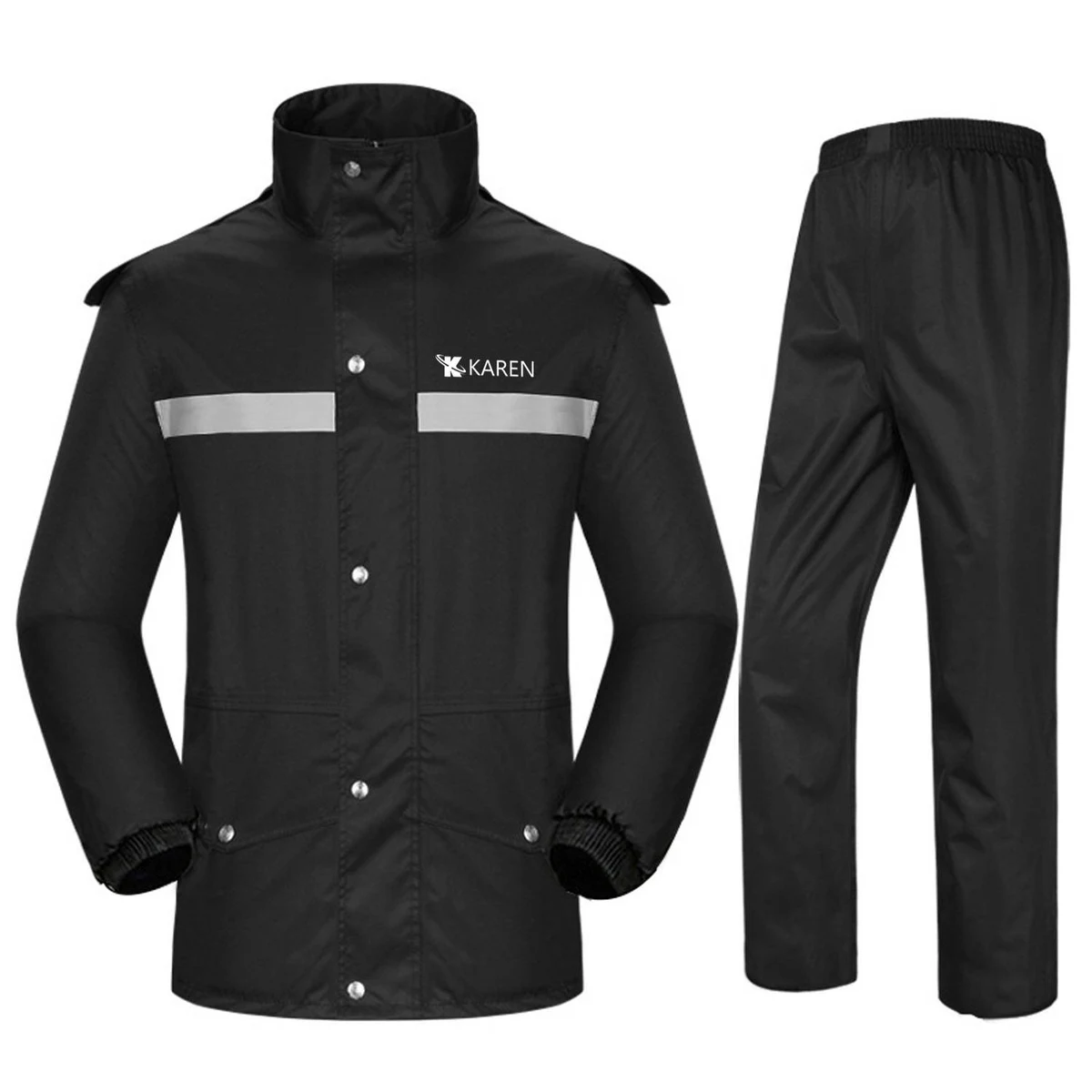 Oxford Thickened Cycling Rain Jacket Set Reflective Strip 1