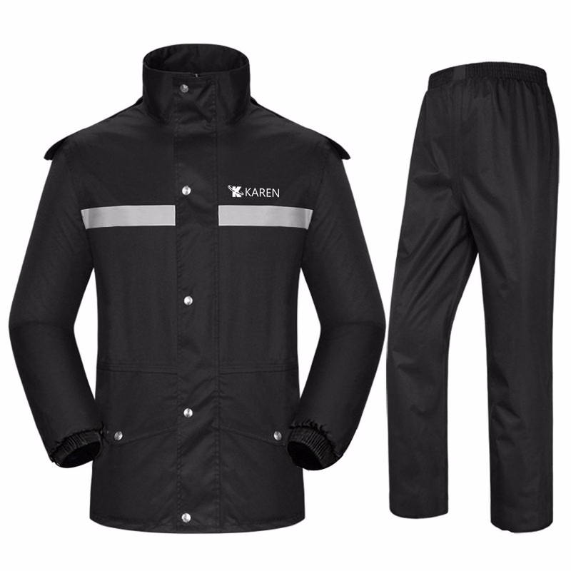 Oxford Thickened Cycling Rain Jacket Set Reflective Strip