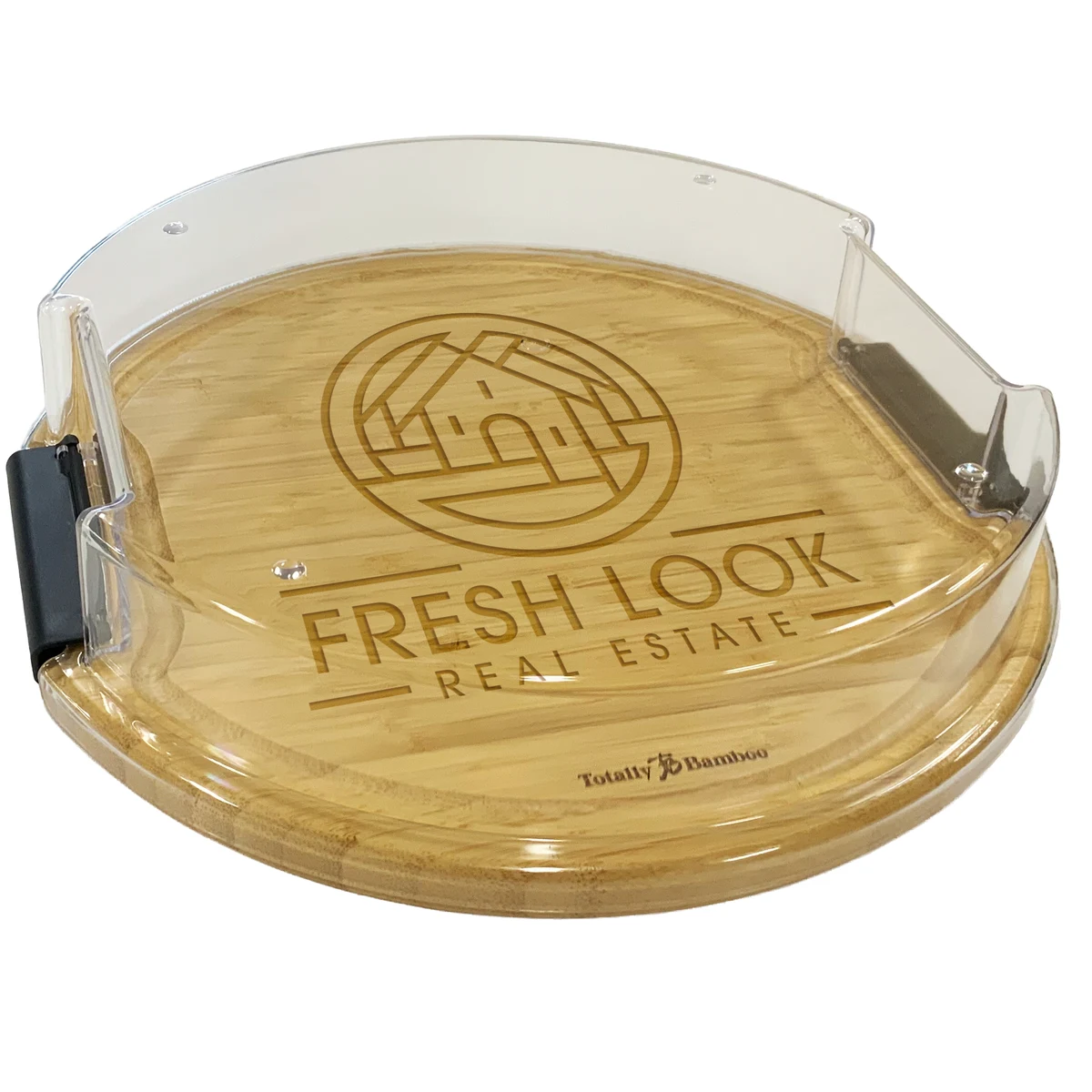 Flip, Serve & Store™ Covered Round Charcuterie Board with Large Engrave 1