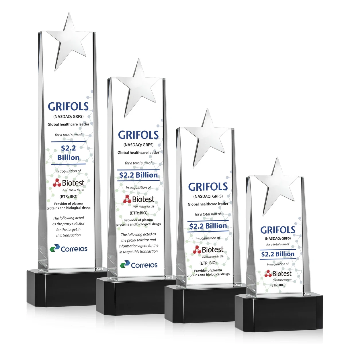 Fanshaw Silver Star VividPrint™ Award On Base - Black 1