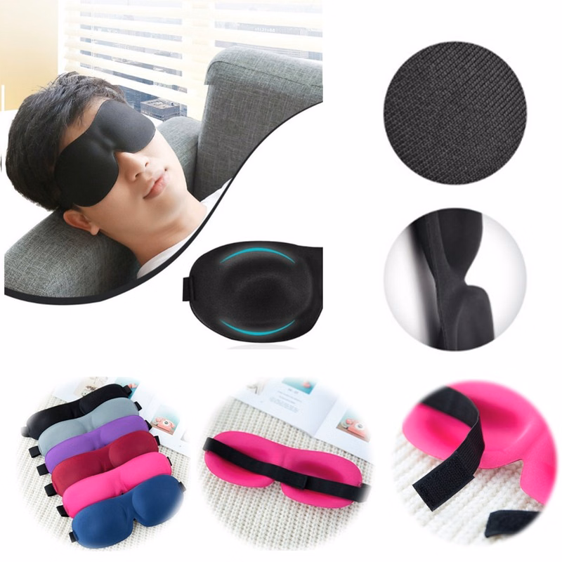 3D Contoured Blackout Adjustable Strap Eye Mask for Sleeping