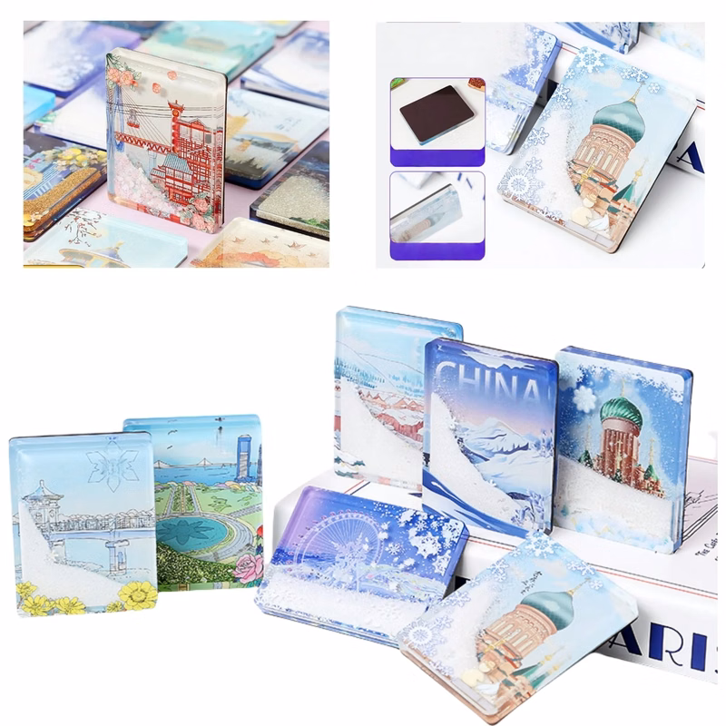 Liquid Sand Acrylic Fridge Magnet Decorative
