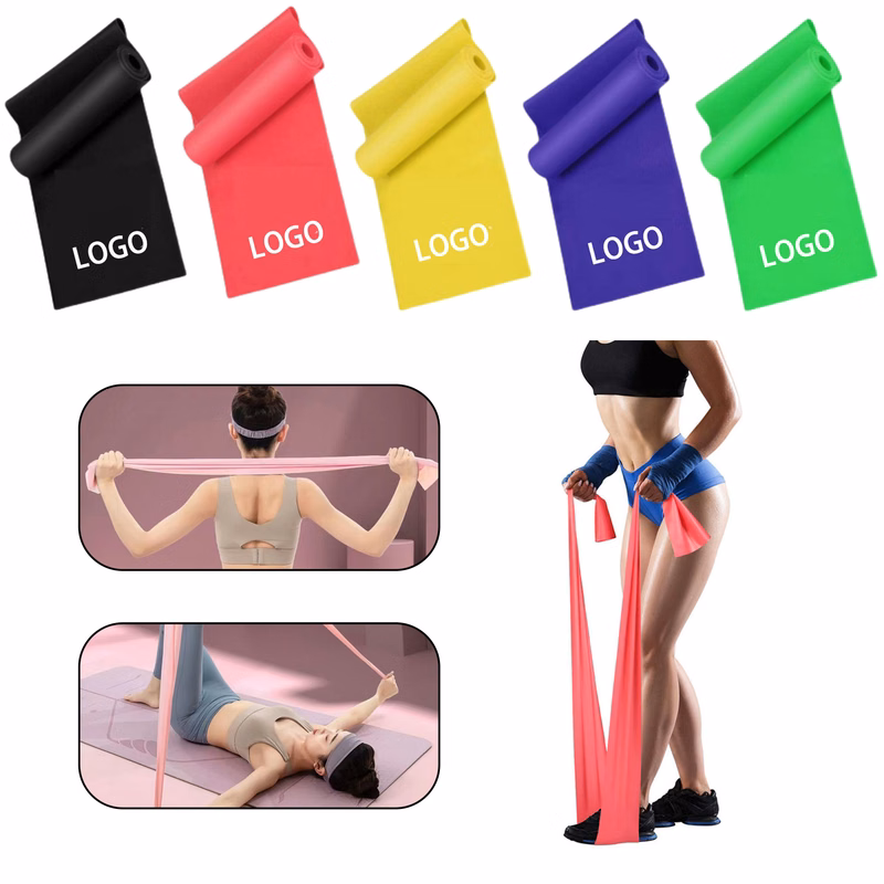 Yoga Exercise With Elastic Band Stretching